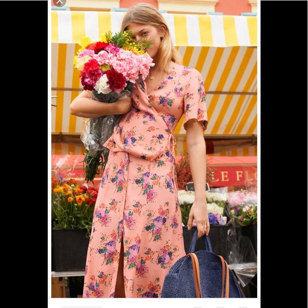 & Other Stories floral wrap dress